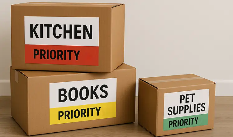 Label Boxes By Type and Priority